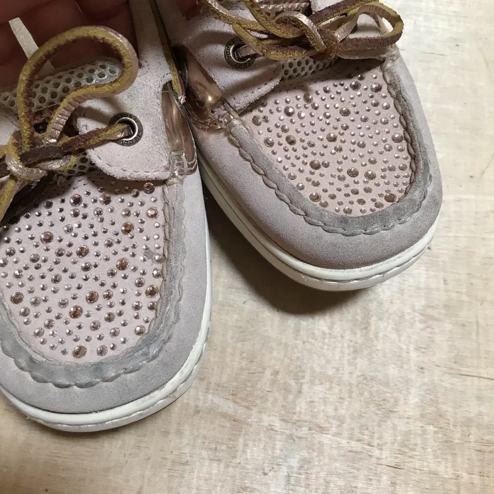 Sperry Top-Sider Studded Boat Shoes Women’s 8 Blush Pink Casual Chic Flats